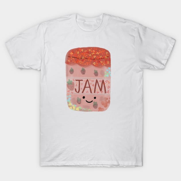 Cute strawberry floral jam T-Shirt by artoftilly
